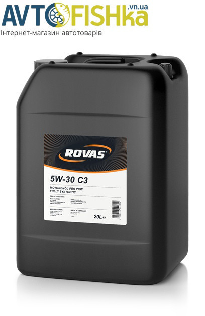 Синтетическое моторное масло ROVAS 5W-30 C3 20л - фото 1 - id-p1329376862