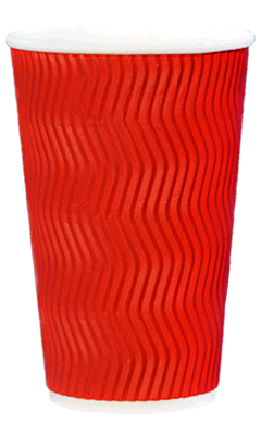 Стакан гофрований RIPPLE RED 500 мл. 25 шт.