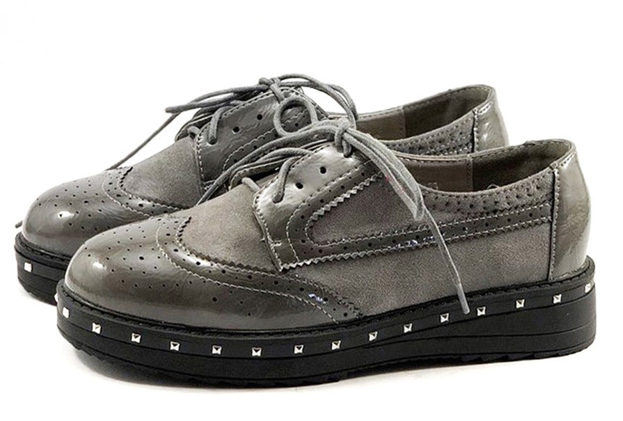 Жіночі черевики Aldo grey на танкетці з перфорацією