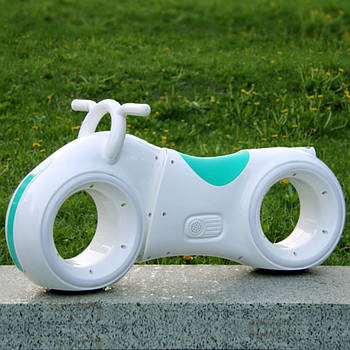 Біговел TILLY GS-0020 White/Green з LED-підсвічуванням, bluetooth та звуковими ефектами Білий із зеленим |Tron Bike