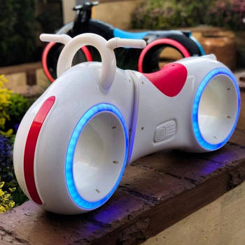 Біговел TILLY GS-0020 White/Red з LED-підсвічуванням, bluetooth та звуковими ефектами Білий з червоним |Tron Bike
