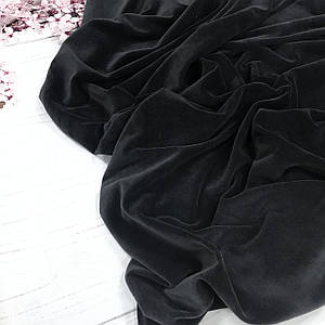 Велюр бавовняний графітовий (шир. 1.70 м) 75% бавовна, 25% поліестер