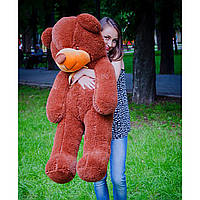 Плюшевые медведи: Плюшевый медвежонок Рафаэль 1,2 метра (120 см), Шоколадный