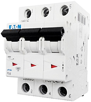 Автоматичний вимикач EATON xPole PL6-C10/3, 10A, 3P