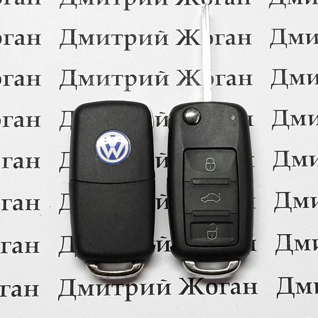 Ключ Volkswagen Touareg (корпус Фольксваген Туарег) 3 кнопки, лезвие HU66 - фото 1 - id-p40769278