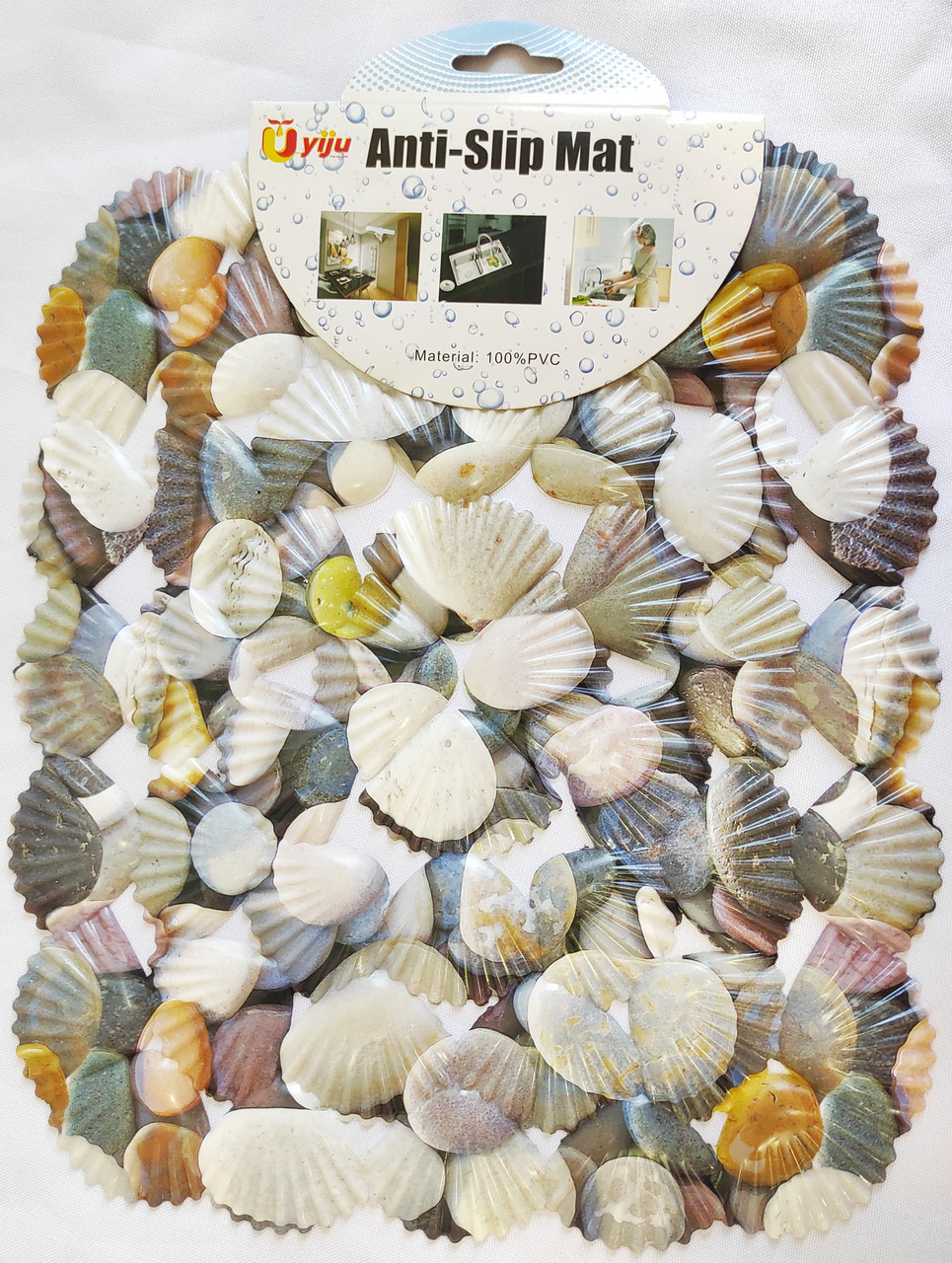 Антиковзаючий килимок для раковини "Ракушки кольорові" силіконовий