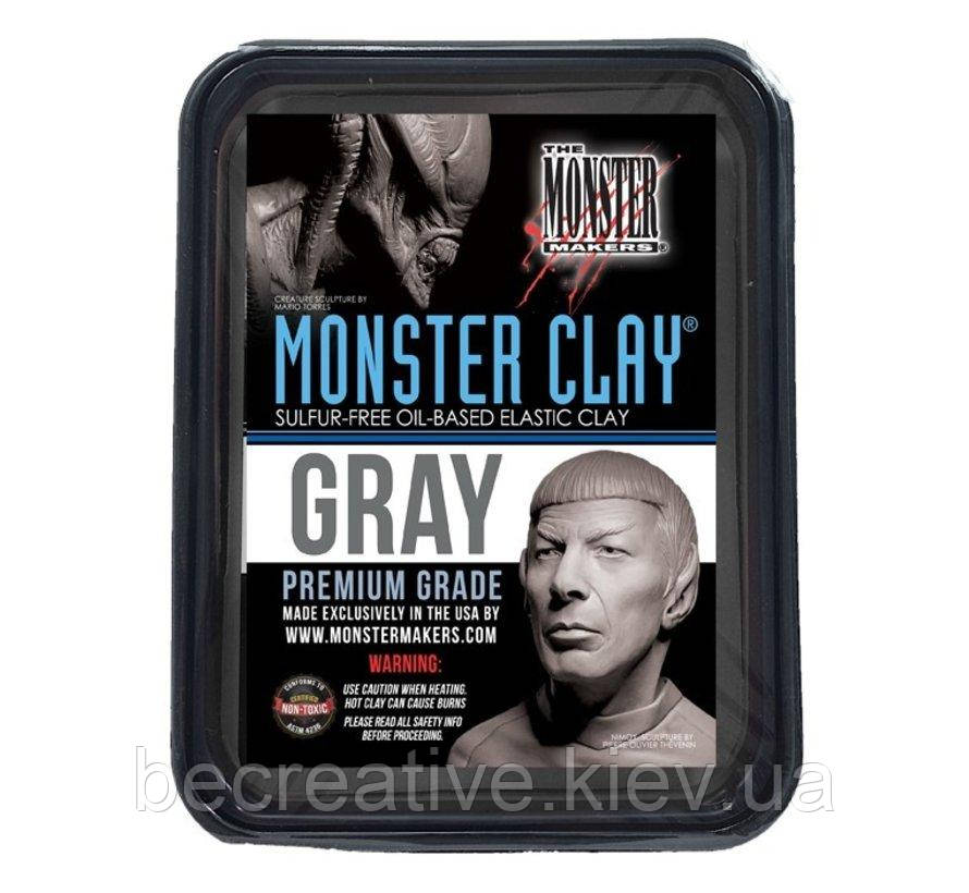 Професійна модельна глина MONSTER CLAY® Gray HARD, 2.05 кг