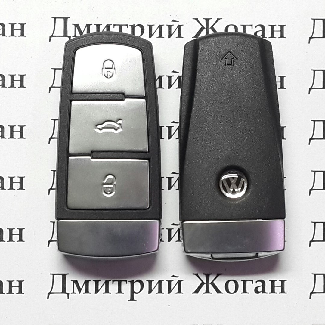 Смарт ключ для VOLKSWAGEN 3 - кнопки, с чипом id 46 микросхема 434 Mhz - фото 1 - id-p33188510