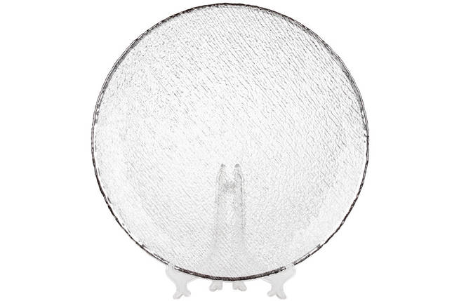 Сервірувальна тарілка Margaret, робоче прозоре скло зі срібною облямівкою 33 см.паковка 4 штуки (579-259), фото 1