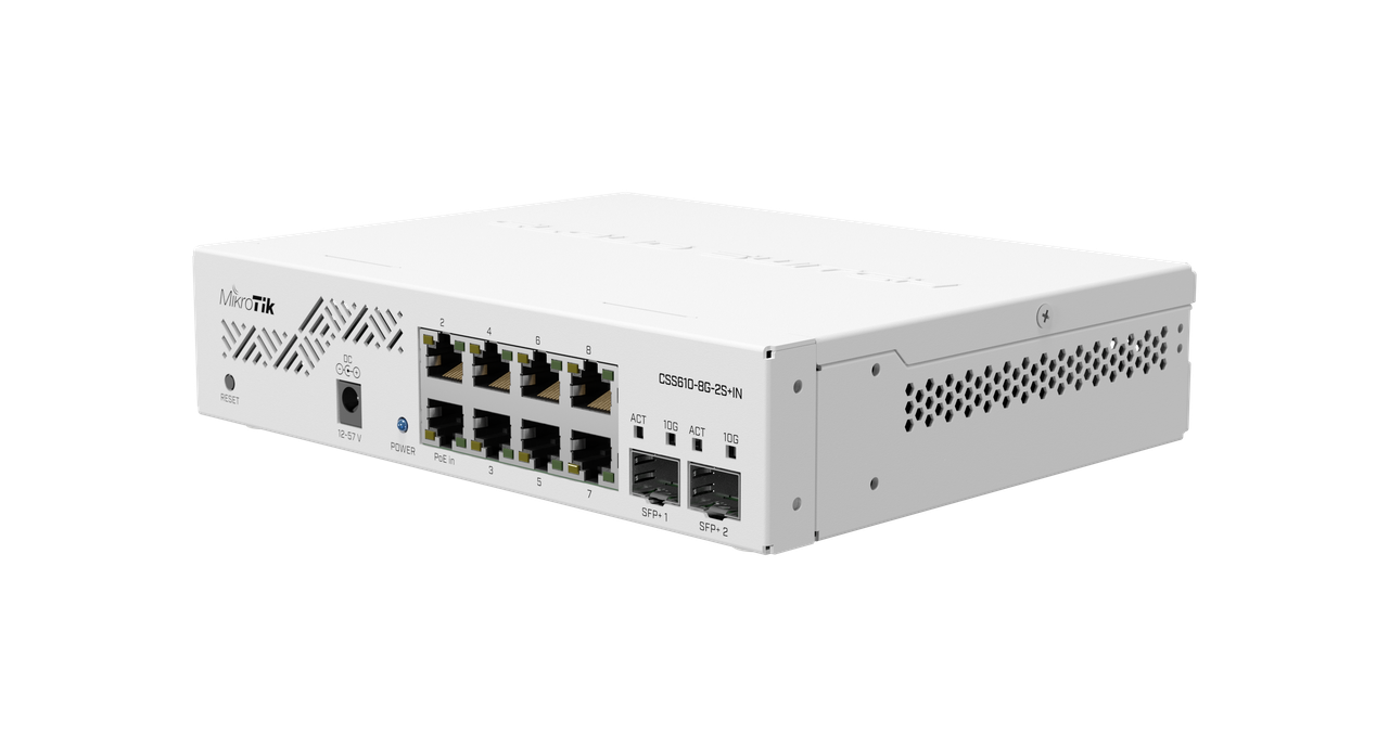 Комутатор MikroTik CSS610-8G-2S+IN (8×Gigabit Ethernet, 2×SFP+), фото 1