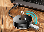 ЮСБ Хаб 4хUSB Baseus USB3.0 х1, USB2.0 х3 концентратор розгалужувач USB Hub 1м (чорний), фото 5
