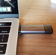 Швидкісний кардрідер USB 3.0 + Type-C на 2 слоти для карт MicroSD/SD до 512GB Ugreen (сірий) CM185, фото 10
