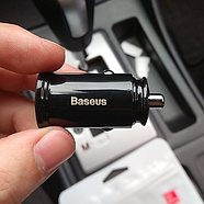 Зарядка в машину на 2 USB Baseus 5A азп Circular Plastic QC4.0 PD3.0 30W (чорний), фото 8