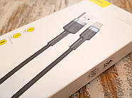 Кабель USB на Type-C 3А для швидкої зарядки Baseus Cafule посилений шнур нейлоновий 1м (чорний), фото 7