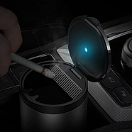 Попільничка автомобільна з підсвічуванням Baseus металева в підстаканник Premium Car Ashtray, фото 3