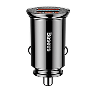 Зарядка в машину на 2 USB Baseus 5A азп Circular Plastic QC4.0 PD3.0 30W (чорний), фото 3