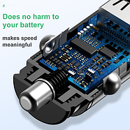 Зарядка в машину на 2 USB Baseus 5A азп Circular Plastic QC4.0 PD3.0 30W (чорний), фото 5