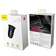 Зарядка в машину на 2 USB Baseus 5A азп Circular Plastic QC4.0 PD3.0 30W (чорний), фото 7