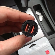 Зарядка в машину на 2 USB Baseus 5A азп Circular Plastic QC4.0 PD3.0 30W (чорний), фото 10