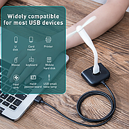 USB-Hub 4xUSB концентратор розгалужувач Baseus 4in1 USB Hub Square Round 1м (чорний), фото 4