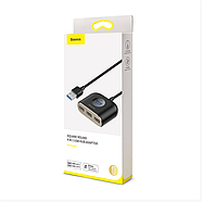 USB-Hub 4xUSB концентратор розгалужувач Baseus 4in1 USB Hub Square Round 1м (чорний), фото 9