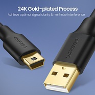 Кабель Mini USB 2A UGREEN шнур для зарядки камери відеореєстратора плеєра Міні ЮСБ (чорний), фото 6