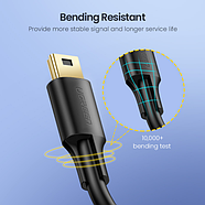 Кабель Ugreen USB-A 2.0 to Mini USB 5 Pin Cable 2м (чорний) US132, фото 8