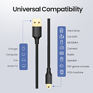 Кабель Mini USB 2A UGREEN шнур для зарядки камери відеореєстратора плеєра Міні ЮСБ (чорний), фото 10