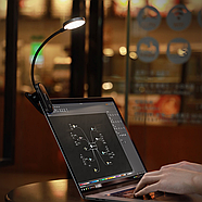 Портативна LED лампа-світильник на прищіпці для читання нічник Baseus Comfort Reading Mini Clip Lamp (чорний), фото 8