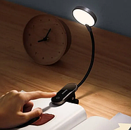 Портативна LED лампа-світильник на прищіпці для читання нічник Baseus Comfort Reading Mini Clip Lamp (чорний), фото 9