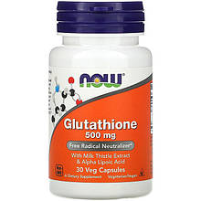Глутатіон + екстракт розторопші NOW Foods "Glutathione" 500 мг (30 капсул)