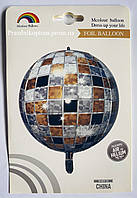 Воздушный фольгированный шар 3D Диско 28х56 см, в индивидуальной упаковке