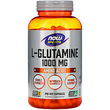 L-глютамін NOW Foods, Sports "L-Glutamine" подвійної концентрації, 1000 мг (240 капсул)