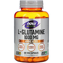 L-глютамін NOW Foods, Sports "L-Glutamine" подвійної концентрації, 1000 мг (120 капсул)