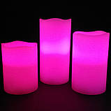 Світлодіодні свічки воскові мультикольорові з пультом керування набір, фото 4