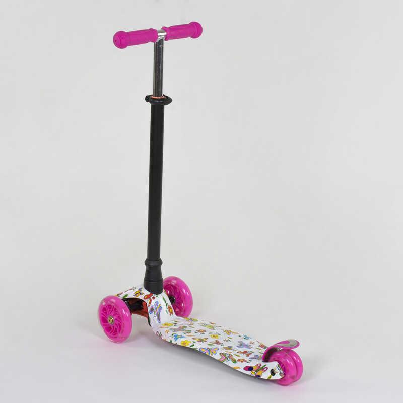 Самокат А 24652 /779-1396 MAXI "Best Scooter" (1) пластмасовий, 4 колеса PU, СВІТЛО, d=12см, трубка керма