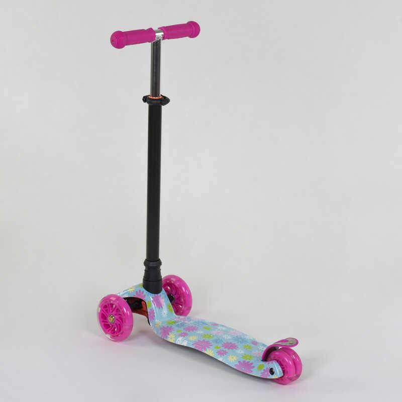 Неймовірний триколісний самокат для дівчинки з колісами, що світяться, і регулюванням висоти керма Best Scooter, фото 1