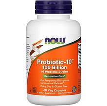 Пробіотики NOW Foods "Probiotic-10" 100 млрд КУО (60 капсул)