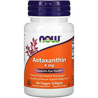 Астаксантин NOW Foods "Astaxanthin" для здоровья глаз, 4 мг (60 гелевых капсул)