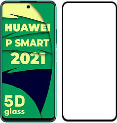 5D скло Huawei P Smart 2021 (Захисне Full Glue) (Хуавей П Смарт 2021)