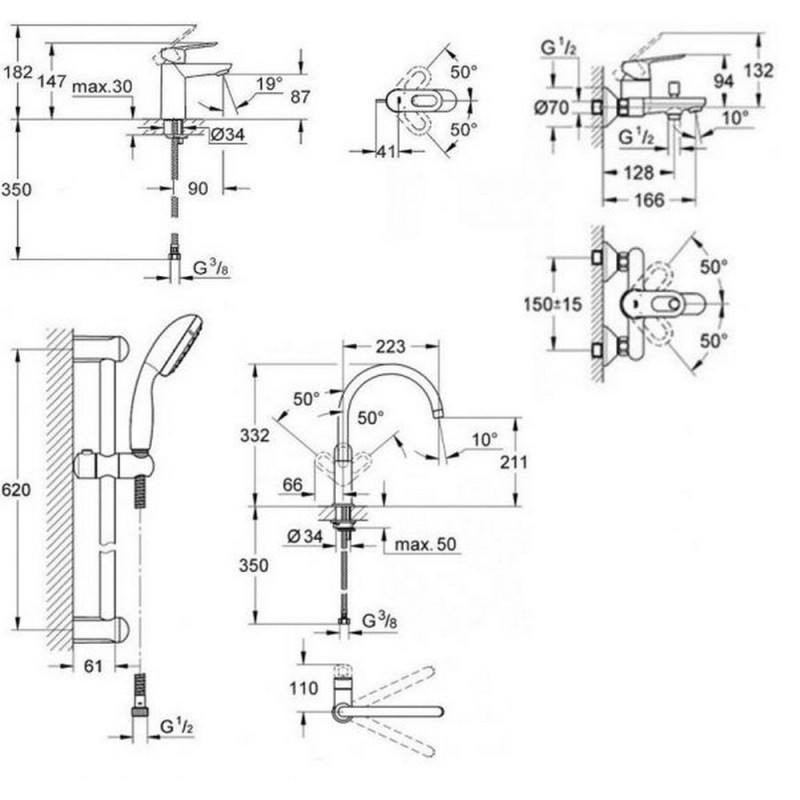 Набор смесителей Grohe BauLoop S-Size 123225K - фото 2 - id-p1329604198