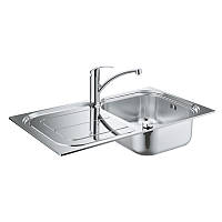 Набор Grohe мойка кухонная K300 31565SD0 + смеситель Eurosmart 33281002