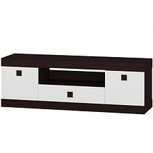 Тумба під телевізор у вітальню з ламінованої ДСП Соната 1500 Еверест Венге темний + Білий