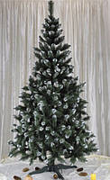 Ялинка різдвяна 1.5 м, білий кінчик із Шишкою й білою каліною