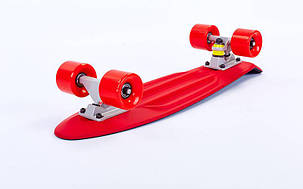 Скейтборд пластиковий Penny SOFT RUBBER TWIN FISH 22in двоколірна дека SK-410-8 (чер-крас), фото 2