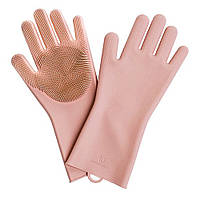 Силиконовые перчатки Xiaomi Silicone Cleaning Glove Pink (6971418388018)