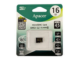 Карта пам`яті 16Gb Micro-SDHC(UHS-1) Apacer R-45Mb/s class10 №8821