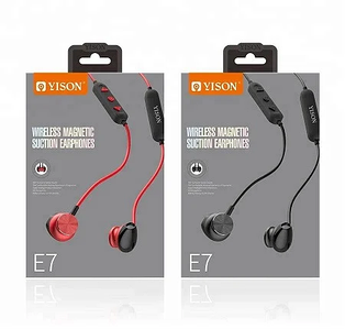 Навушники Bluetooth спортивні вакуумні Yison E7 бездротові, стереогарнітура спортивна чорні/червоні
