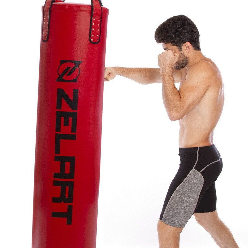 Мешок боксерский Цилиндр с цепью ZELART BO-1979 высота 180см красный - фото 6 - id-p1329670652