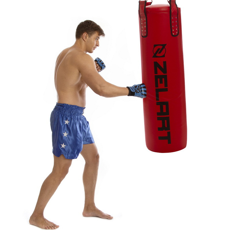 Мешок боксерский Цилиндр с цепью ZELART BO-1990 высота 115см красный - фото 6 - id-p1329670654